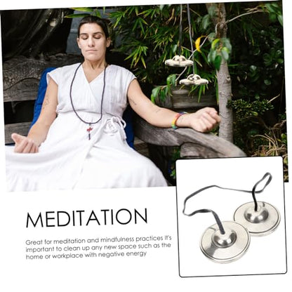 Totority 1set Tibetan Tingsha Cymbals Bell Finger Cymbals for Meditation and Yoga Musical Instrument for Spiritual Practices Compact Design for