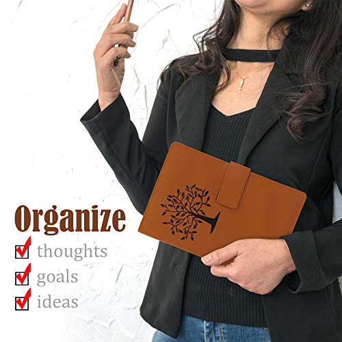 The Tree Of Life Journal | 5x8 Inches, 200 Lined Pages, Magnetic Clasp, Refillable | Diary, Cute Notebook Journal, Personal Journal for Women or Men - color: Brown