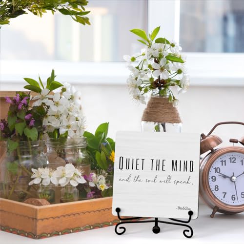 Zen Decor, Meditation Accessories, Spiritual Decorations, Yoga Room Meditation Room Decors, Quiet The Mind And The Soul Will Speak Sign (B06)