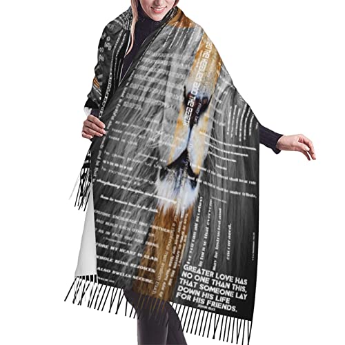 Bible Verse Christian Lion Prayer Religious Scarf Pashmina Shawls Wraps Evening Dress Bridesmaid Wedding Bridal Scarves - color: Inspirational