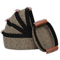 ECDYQXVU 5 Piece Storage Baskets Small Woven Basket with Detachable Leather Handle, Cotton Rope Shelf Baskets for Closet Organizers, Different Sizes Basket Decor, Black Brown