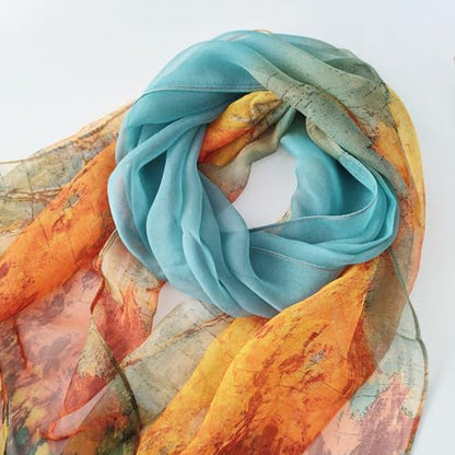 Pokeedioty Scarfs for Women Lightweight Fashion Scarves Elegant Floral Pattern Sheer Scarfs Sunscreen Shawls Wraps - color: P 0140