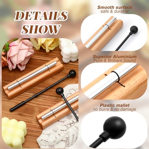 2 Set Hand Chimes for Classroom Meditation Chimes Bells Classroom Management Tools Instrument with Mallet for Meditation Yoga Prayer Teacher School(Single Tone,Black) - color: Black