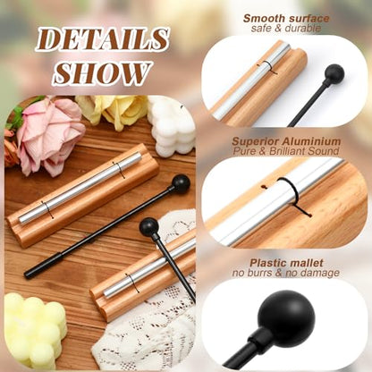 2 Set Hand Chimes for Classroom Meditation Chimes Bells Classroom Management Tools Instrument with Mallet for Meditation Yoga Prayer Teacher School(Single Tone,Black) - color: Black