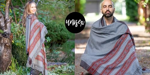 Meditation Shawl – Unisex Prayer Wrap, Large Scarf & Yoga Blanket – Soft, Lightweight & Multipurpose - color: Light Grey