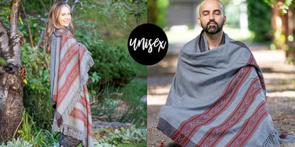 Meditation Shawl – Unisex Prayer Wrap, Large Scarf & Yoga Blanket – Soft, Lightweight & Multipurpose - color: Light Grey