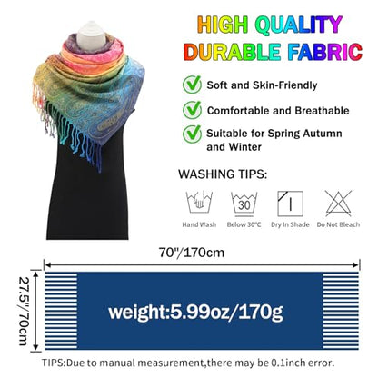 Rave Pashmina Scarf, Fashion Colorful Shawls and Wraps Soft Festival Scarves - color: A-gery