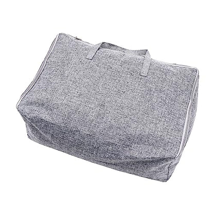 Large Capacity Cotton Linen Storage Bag for Clothes and Bedding Portable Travel Organizer Reinforced Handles for Outdoor Fitness and Moving Supplies
