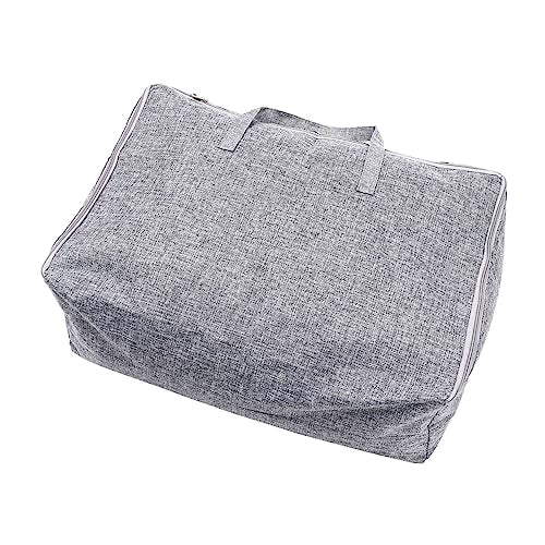 Large Capacity Cotton Linen Storage Bag for Clothes and Bedding Portable Travel Organizer Reinforced Handles for Outdoor Fitness and Moving Supplies
