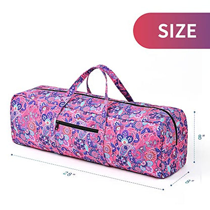| Yoga Mat Bag | Large Yoga Mat Carrier with Wet Pocket | Yoga Gifts | Gym Tote Bag for Women - color: Bright pink