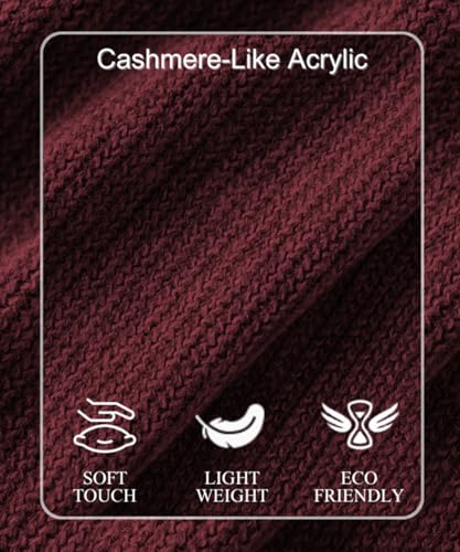 Ferand Shawl Wraps for Women, Cozy Lightweight Poncho Cape with Pockets, Warm for Fall Winter Travel - color: Dark Red