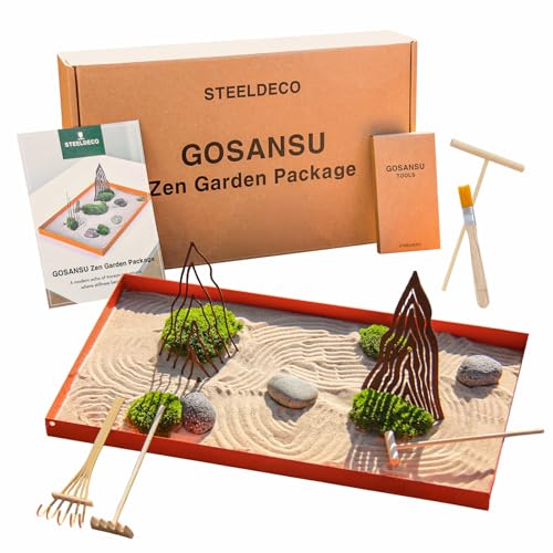 1.6T Corten Steel Korean Zen Garden Decorative Object for Mindful Living (L)