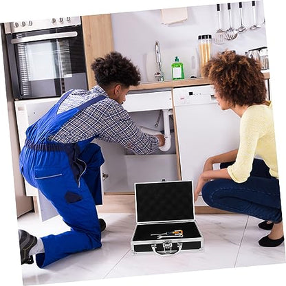Multifunctional Aluminum Alloy Briefcase Portable Box Durable Storage Case for Home Office and Travel Shockproof Organizer for Instruments
