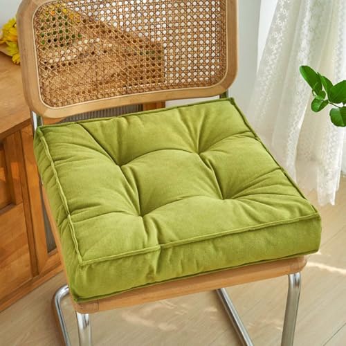 Meditation Floor Pillow 17in Square Large Floor Cushions for Classroom Tufted Floor Pillow for Tatami Living Furniture Chair Cushions GrassGreen - color: Grassgreen