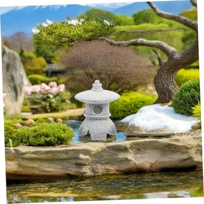 Miniature Japanese Pagoda Lantern Stone Statue for Zen Gardens Bonsai and Aquarium Decor Asian Landscape Ornament for Peaceful Home Settings