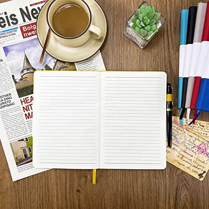 Notebook Journal, College Ruled Notebook Lined A5 160 Pages,Hard Cover Journals for Writing, Notebooks for Work Office School Women Men,5.7 inches x 8.4 inches(Yellow) - color: Yellow