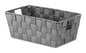 Whitmor Woven Strap Small Shelf Tote Savvy Gray, 1 Count (Pack of 1) - color: Savvy Gray, size: 11.42 × 6.5 × 4.53 inches