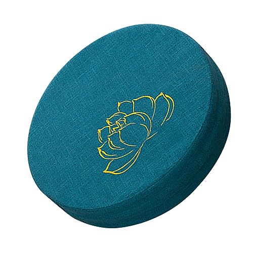 Yosoo Meditation Cushion, Round Hard Foam Cotton Linen Detachable Washable Comfortable Floor Pillow Mat for Yoga Zen Practice, with Simple Minimalist Design for Living Room Tatami Office (Lake Blue) - color: Lake Blue