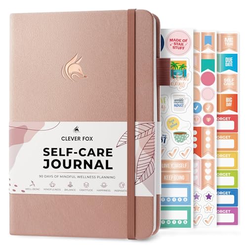 Clever Fox Self-Care Journal – Daily Reflection Notebook – Mental Health & Personal Development Planner, Meditation & Mood Log, A5 (Rose Gold) - color: Rose Gold, size: A5 (5.8'' x 8.3'')