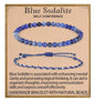 QOGIR 2pcs Handmade Healing Bracelet, Natural Gem Stone Crystal Elastic Bracelet - color: Blue Sodalite(Self Confidence), size: 4mm
