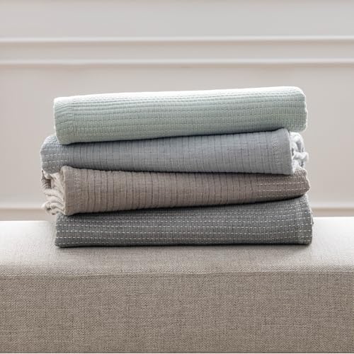 Berkshire 3-Layer Fleece Throw, Ultra Soft Lightweight Thermal Blanket with Cotton-Like Feel, All-Season Cozy Bed Cover for Couch Bed, Machine Washable(Throw Size 50" x 60", Southern Blues) - color: Southern Blues, size: Throw (50 in x 60 in)