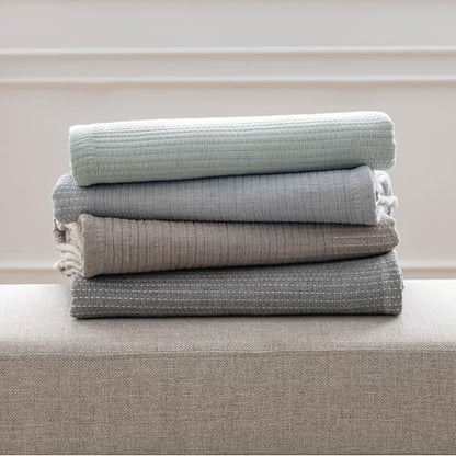 Berkshire 3-Layer Fleece Throw, Ultra Soft Lightweight Thermal Blanket with Cotton-Like Feel, All-Season Cozy Bed Cover for Couch Bed, Machine Washable(Throw Size 50" x 60", Southern Blues) - color: Southern Blues, size: Throw (50 in x 60 in)