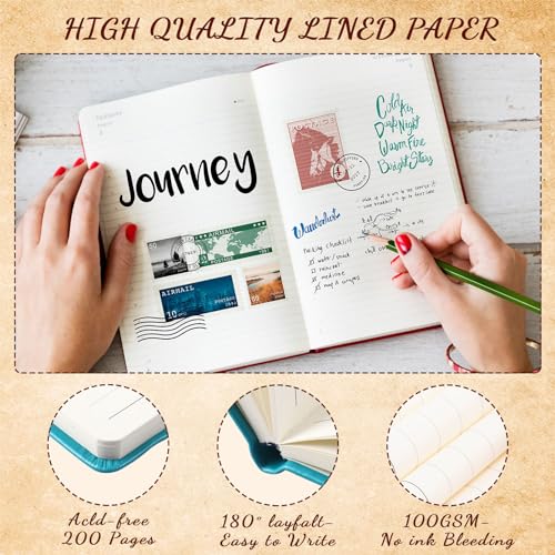 Tree Small Notebooks Pen bulk Leather Lined Pocket Subject Journals Notebooks Hardcover Pocket Cute Ruled Leather Notepad with Pen Holder for Men Women School Business, A6(Stylish Color,30 Set)