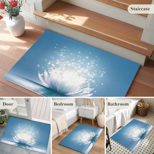 2x3ft Rectangle Rug,Meditation Lotus Flower Washable Area Rugs Non-Slip Accent Rug Asian Zen Spiritual Soft Circle Carpet for Living Room Bedroom Home Office Decor - size: 24x36in