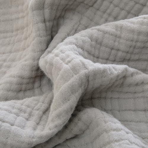 100% Cotton Muslin Throw XL Blanket (50" x 70") – A Luxuriously Soft, 4-Layer Lightweight and Breathable Gauze Blanket, Perfect for Year-Round use on beds, couches (Grey, Throw XL) - color: Grey, size: Throw XL