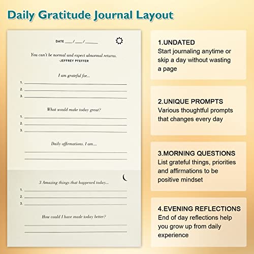 The Gratitude Journal, manifestation journal, Daily Journal with Prompts for Affirmation, Happiness, Mindfulness, Positivity, Wellness, Undated Journal for Women & Men(8.5 * 5.5 inches) - color: Blue