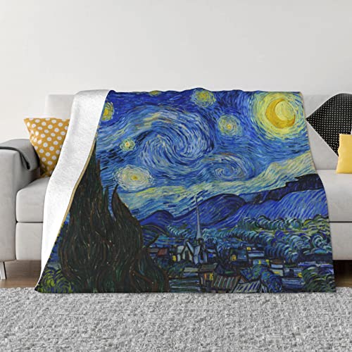 Starry Night Soft Blanket All Season Fuzzy Throw Warm Lightweight Blanket Flannel Blankets Fleece Throws for Bed Sofa Couch Travel Home Living Room Decor 60"x50" - color: Black3, size: 60"x50"