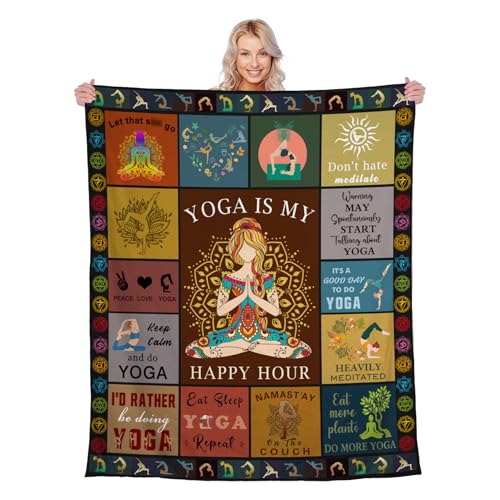 Generic Yoga Blanket Gifts for Women Lovers, Instructors - Outdoors Travel, Zen Meditation Decor - 50 * 60