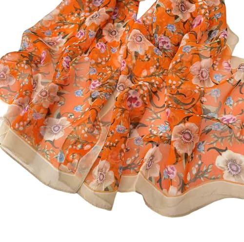 Pokeedioty Scarfs for Women Lightweight Fashion Scarves Elegant Floral Pattern Sheer Scarfs Sunscreen Shawls Wraps - color: P 070