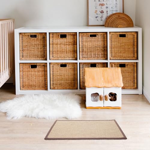 Sewroro Woven Bamboo Seat Cushion 15.74X11.81X0.19In Cooling Meditation Floor Cushion for Indoor Office Home Decor