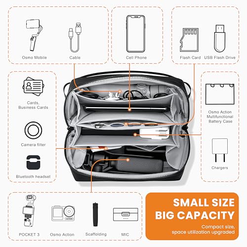 Osmo Pocket 3 Carry Bag for Xtra Muse/Osmo Pocket 3/ Osmo Mobile 7P /SEAccessories, Portable Travel Large Case Waterproof Multilayer All in One Storage Bag for Insta360 Flow Pro 2