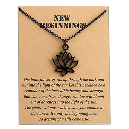bobauna Yoga Flower Yoga Symbol Pendant Necklace Yoga Jewelry