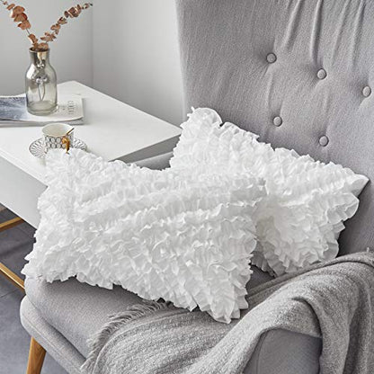 Oubonun 12x20 Lumbar Throw Pillow Inserts 2 Pack, 100% Cotton Breathable Cover Plump Rectangle Square Cushion Inserts White Decorative Pillows for Living Room Bedroom Office - style: 12x20 Inch (Pack of 2)