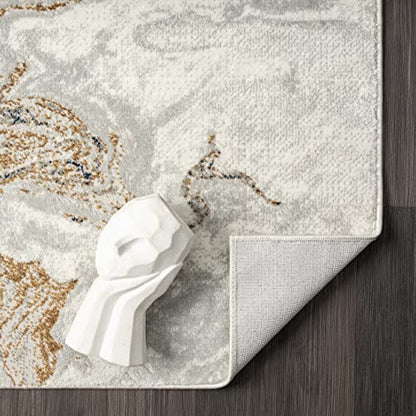 LUXE WEAVERS Marble Swirl Abstract Area Rug, Gray 2x3 - color: Grey, size: 2' x 3' (Rectangular)