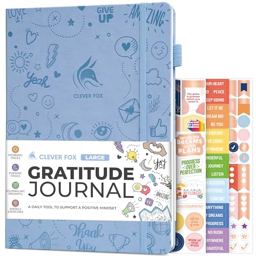 Clever Fox Gratitude Journal Large – Happiness, Positivity & Affirmation Journal – Inspirational Daily Notebook, 3 Months, 8.3x11” (Periwinkle) - color: Periwinkle, size: A4 (8.5" x 11")