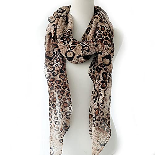 Women's Cotton Scarves Lady Light Soft Fashion Solid Scarf Wrap Shawl - color: Dark Leopard