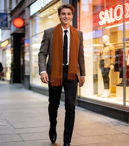 Winter Soft Long Scarf, Pashmina Shawls and Wraps, Warm Large Scarves for Men Women Evening Dress Wedding - color: Warm Brown