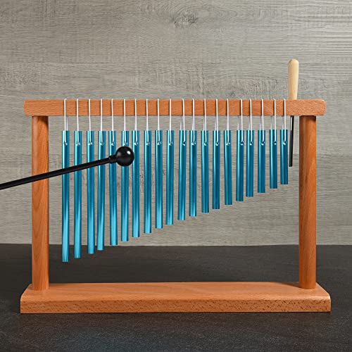 20 Tone Chime Table Top Wind Chime Bell Music Percussion Instrument with Mallet, Blue