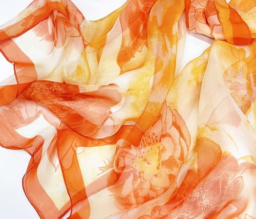 Pokeedioty Scarfs for Women Lightweight Fashion Scarves Elegant Floral Pattern Sheer Scarfs Sunscreen Shawls Wraps - color: P 0146