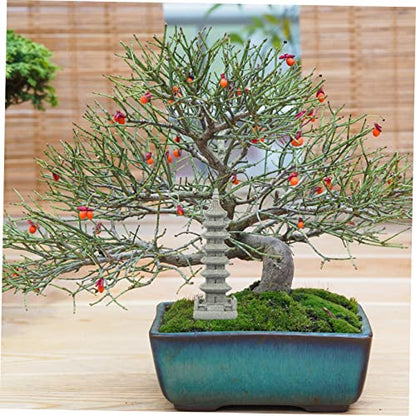Toddmomy Zen Style Stone Pagoda Ornament for Garden Decoration Detailed Bonsai Craft Sculpture for Micro Landscape Rustic and Modern Home Accent Stone Adornment