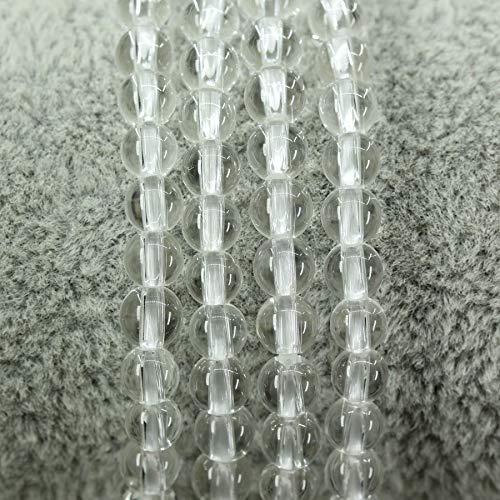 Keleny 4mm Natural Round Beads Gemstones Rock Crystal Stretch Bracelet 7 Inch Unisex - color: White Quartz