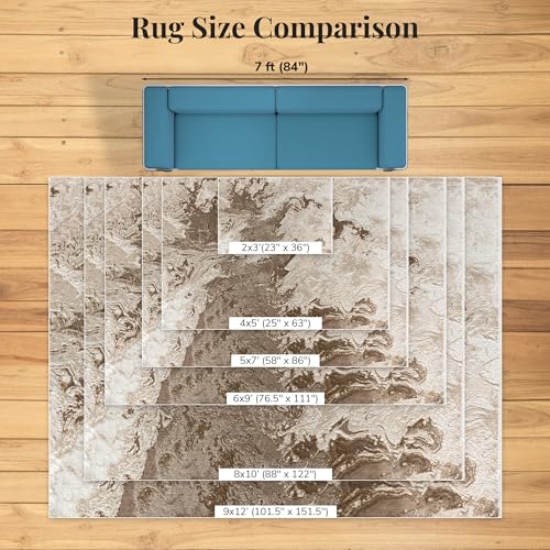 LUXE WEAVERS Marble Swirl Abstract Area Rug, Beige 2x3 - color: Beige, size: 2' x 3' (Rectangular)