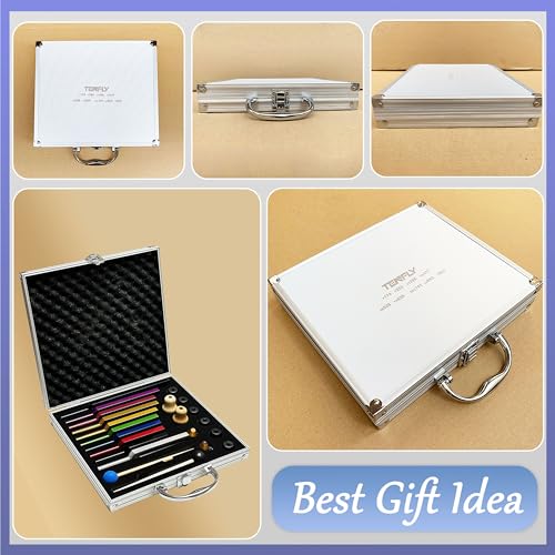 Solfeggio Tuning Fork Set - 10 Tuning Forks Perfect for DNA Healing, Chakra, Sound Therapy, Multicolour, with Exquisite Aluminum Gift Box (174 Hz, 285 Hz, 396 Hz, 417 Hz, 432Hz, 528 Hz etc) - color: Solfeggio Multicolour A