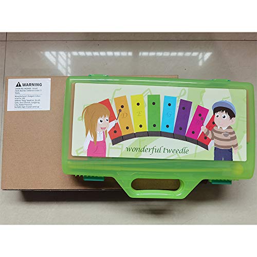 ENNBOM Xylophone Glockenspiel 8 Notes Chromatic Resonator Bells with Green Case