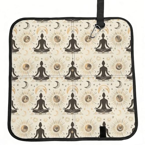 Yoga Meditation (10) Print Folding Seat Pad, Portable Camping Seat Cushion for Outdoor
