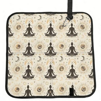 Yoga Meditation (10) Print Folding Seat Pad, Portable Camping Seat Cushion for Outdoor